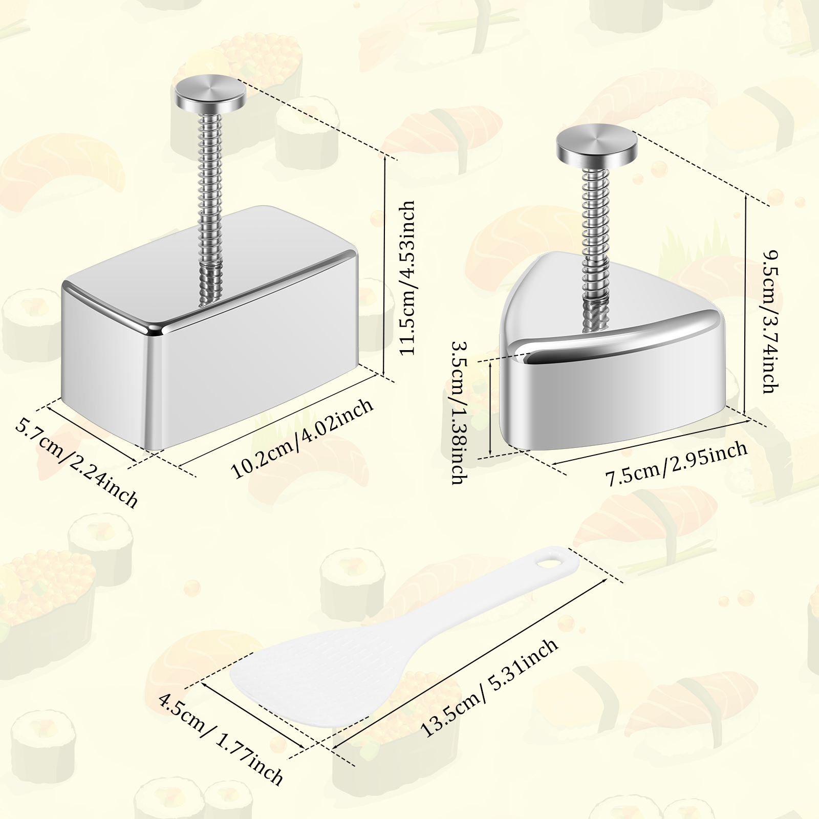 Onigiri Mold Non-stick Stainle - Spring Roll Wrapper ulasan dan harga