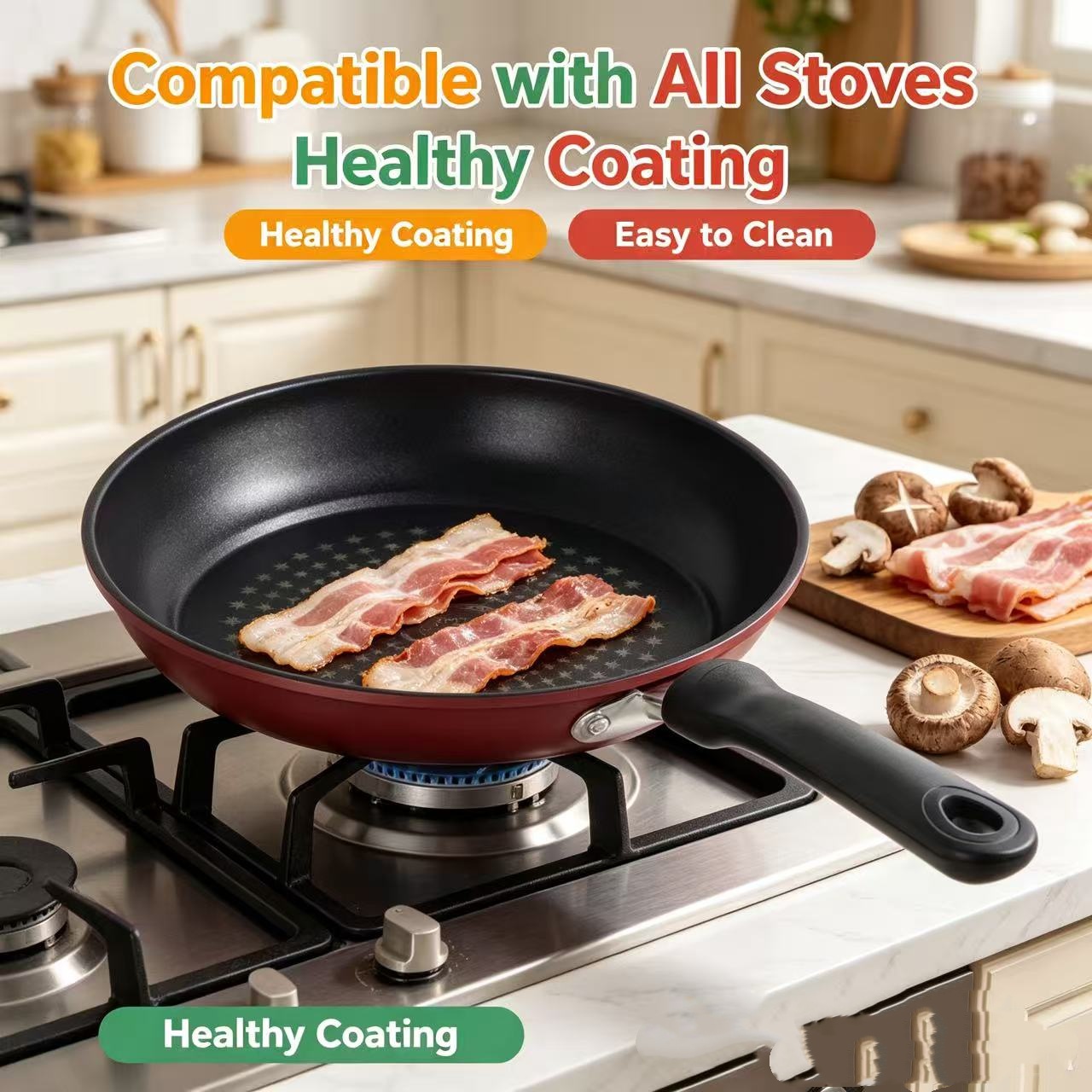Premium Granite Non Stick Fryi - Egg Waffle Pan ulasan dan harga