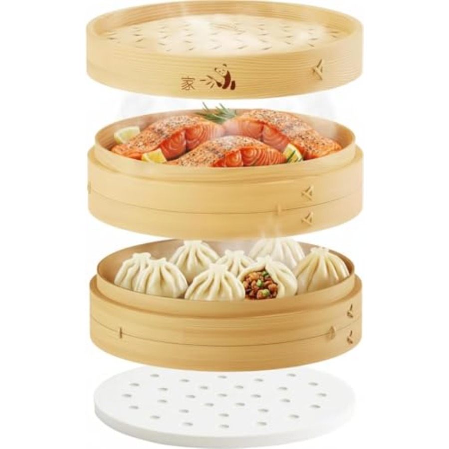 Bamboo Steamer Basket - 2-Tier - Bao Steamer Bamboo ulasan dan harga