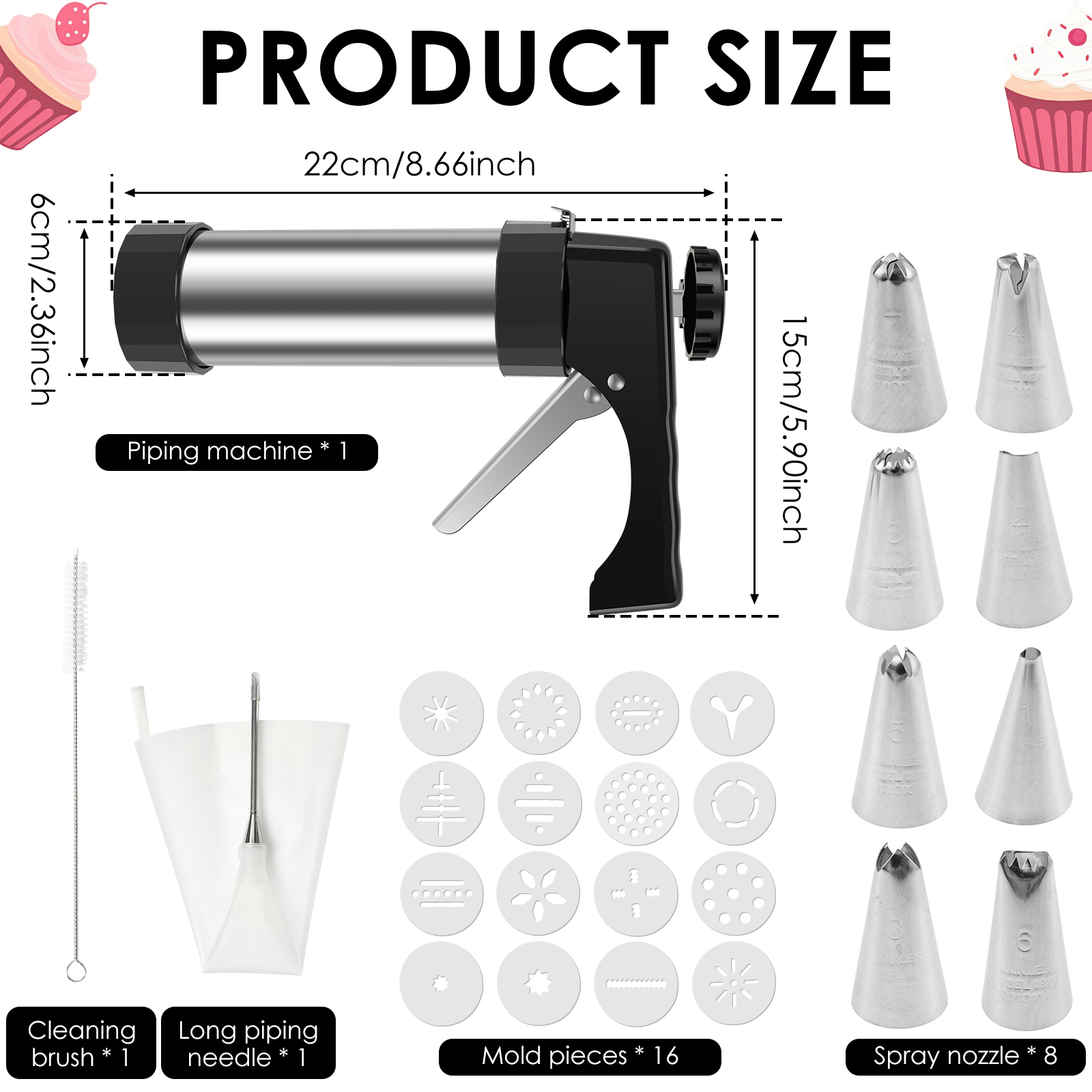 Stainless Steel Cookie Gun Chu - Churros Maker Gun ulasan dan harga
