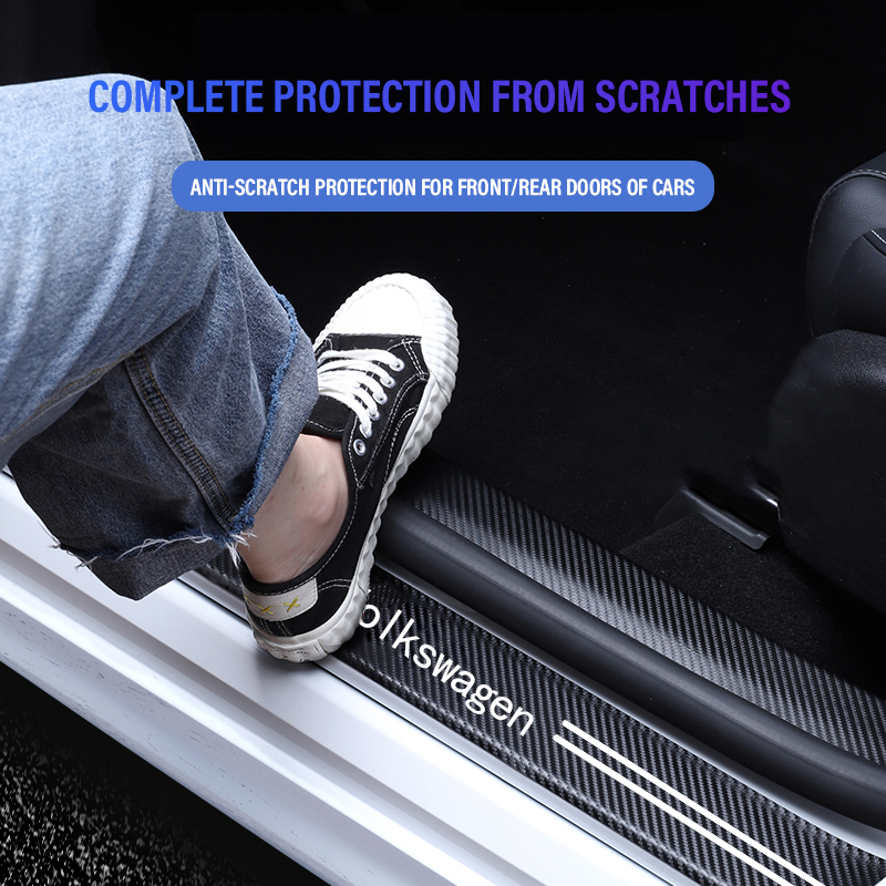 New Car Door Sill Plate Sticke - Crepe Pan Carbon ulasan dan harga